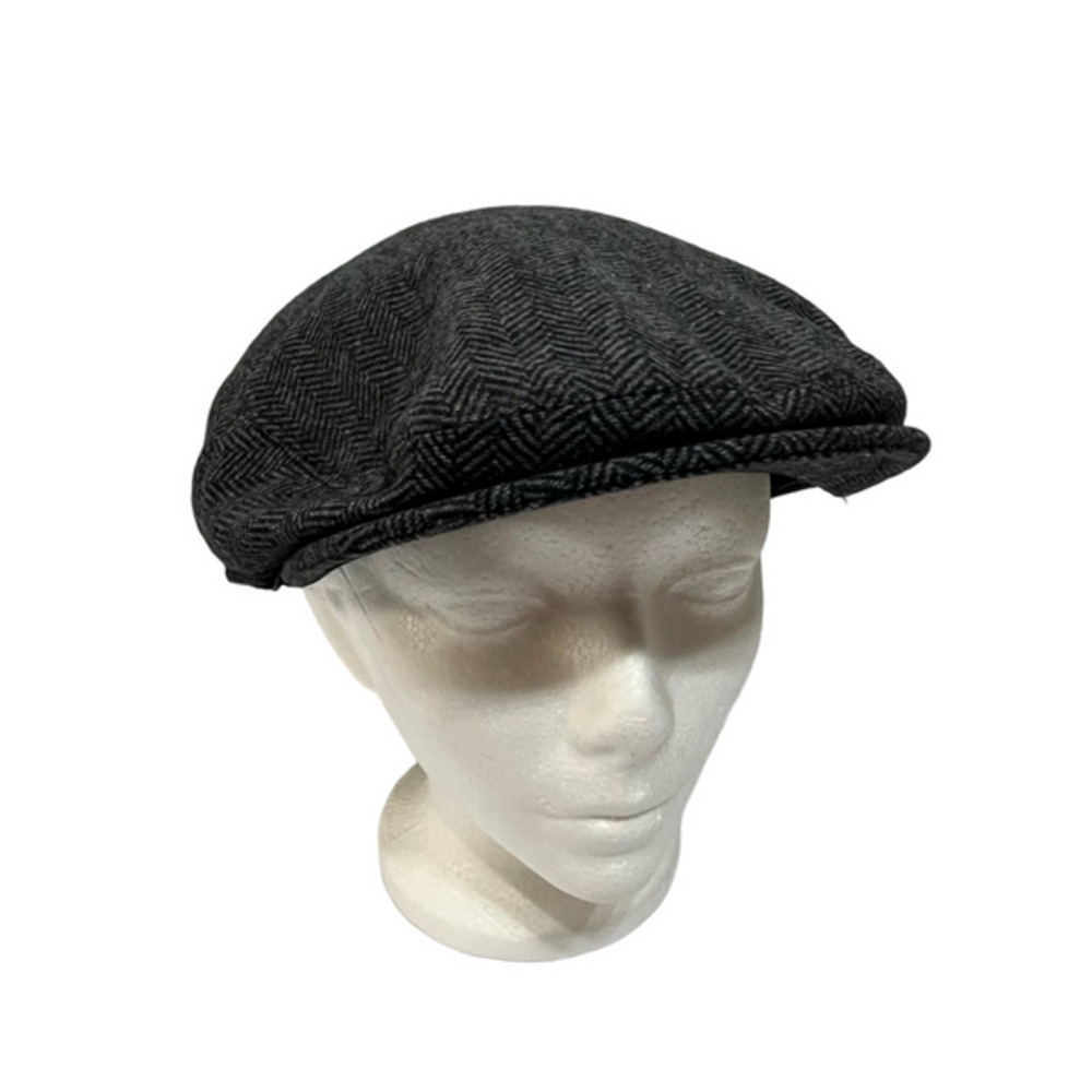 Genuine Quality Herringbone Newsboy Cap Hat Size 7 1/2-7 5/8